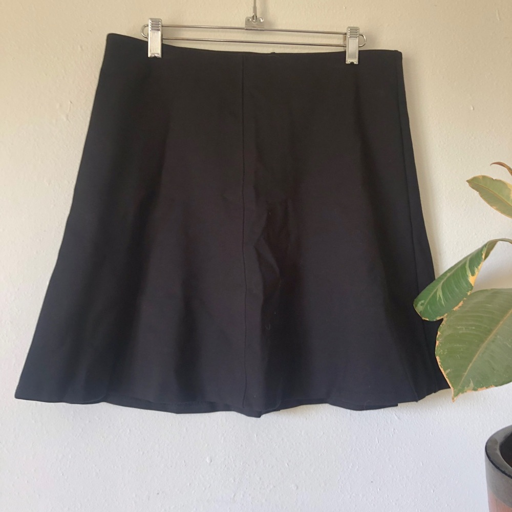 Simple flared rayon mini skirt